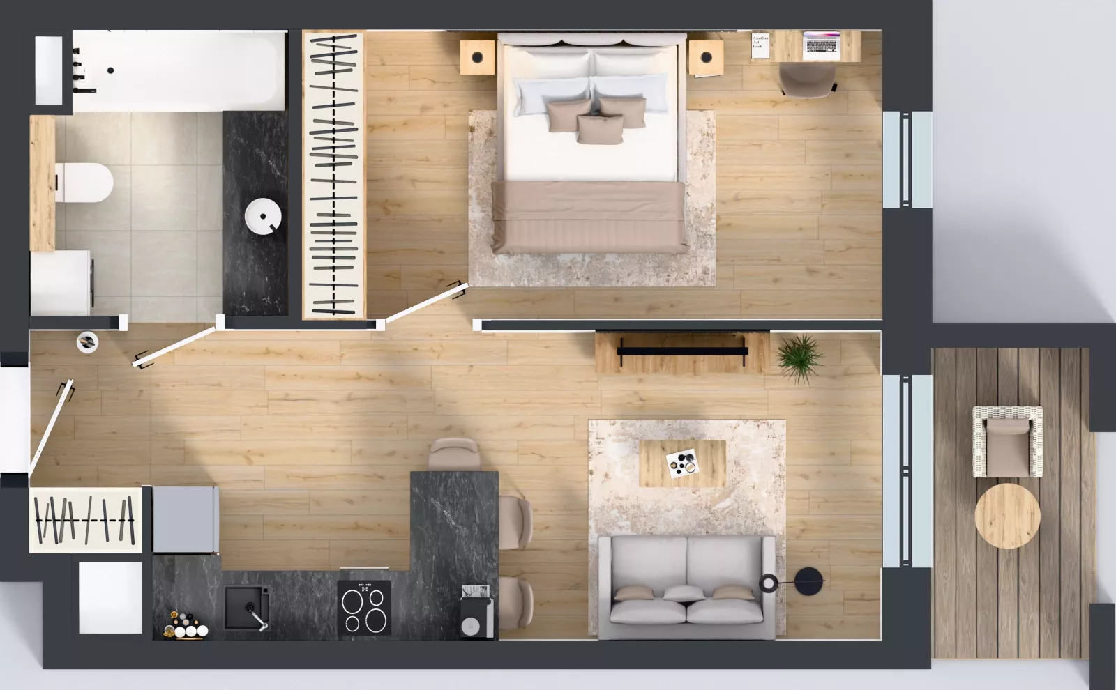 2 pokoje, mieszkanie 41,20 m², parter, oferta nr LM-010, Perspektywa Czechów, Lublin, Czechów Północny, ul. Wojtasa
