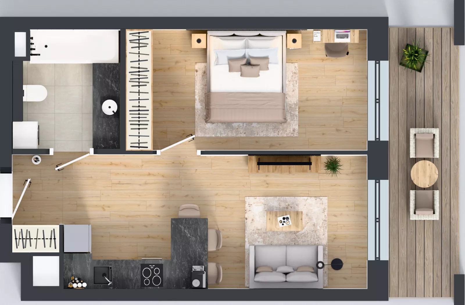 2 pokoje, mieszkanie 42,20 m², parter, oferta nr LM-012, Perspektywa Czechów, Lublin, Czechów Północny, ul. Wojtasa