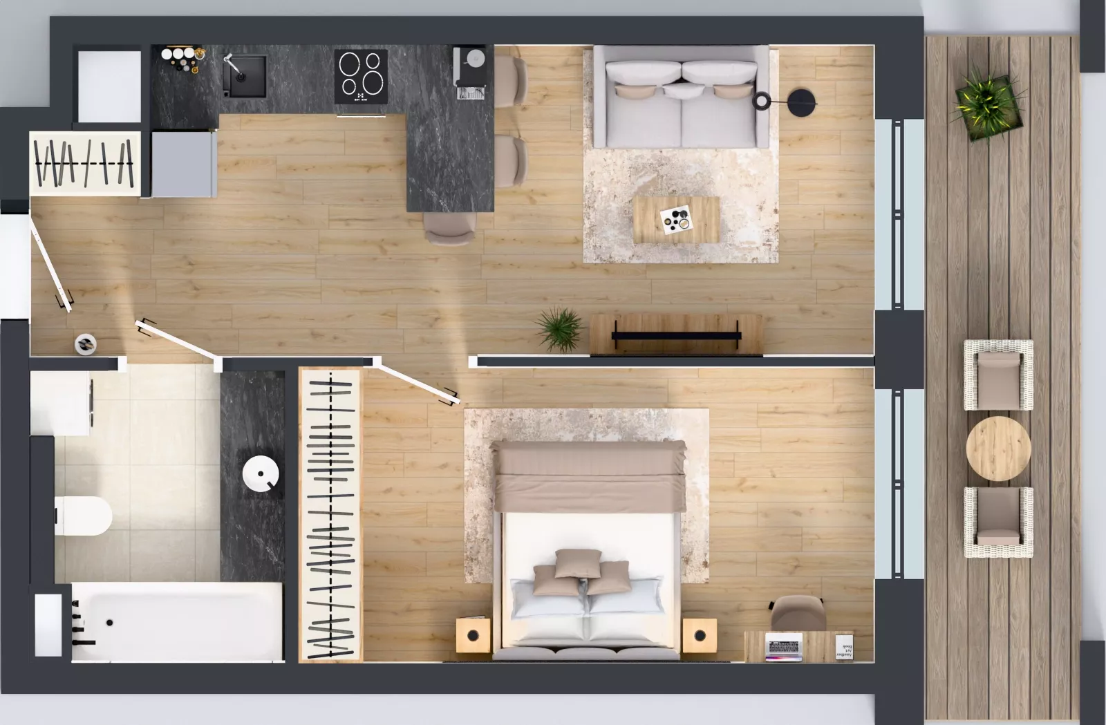 2 pokoje, mieszkanie 42,20 m², parter, oferta nr LM-013, Perspektywa Czechów, Lublin, Czechów Północny, ul. Wojtasa