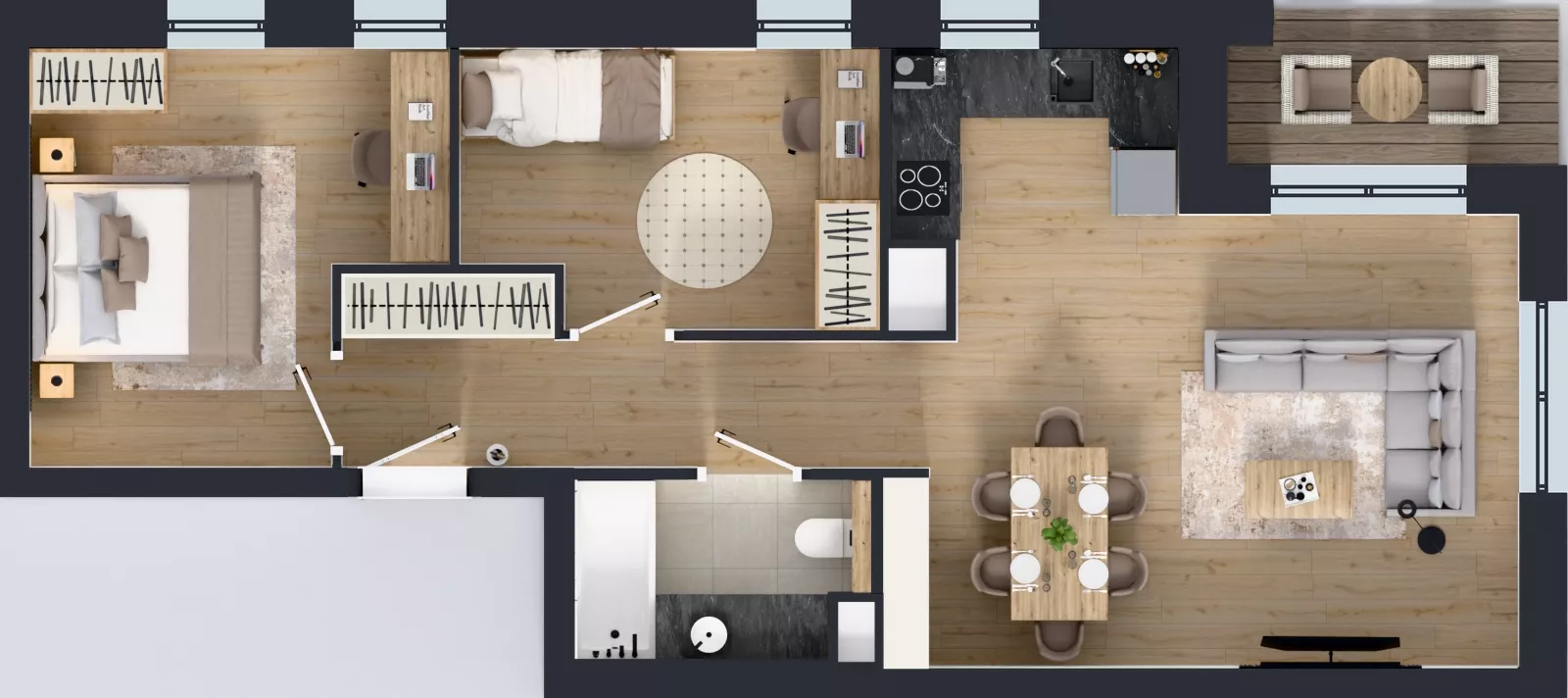 3 pokoje, mieszkanie 61,95 m², parter, oferta nr LM-124, Perspektywa Czechów, Lublin, Czechów Północny, ul. Wojtasa