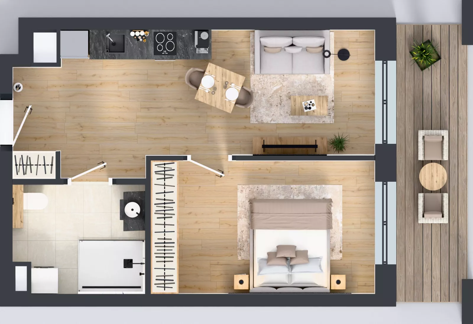 2 pokoje, mieszkanie 42,20 m², parter, oferta nr LM-011, Perspektywa Czechów, Lublin, Czechów Północny, ul. Wojtasa