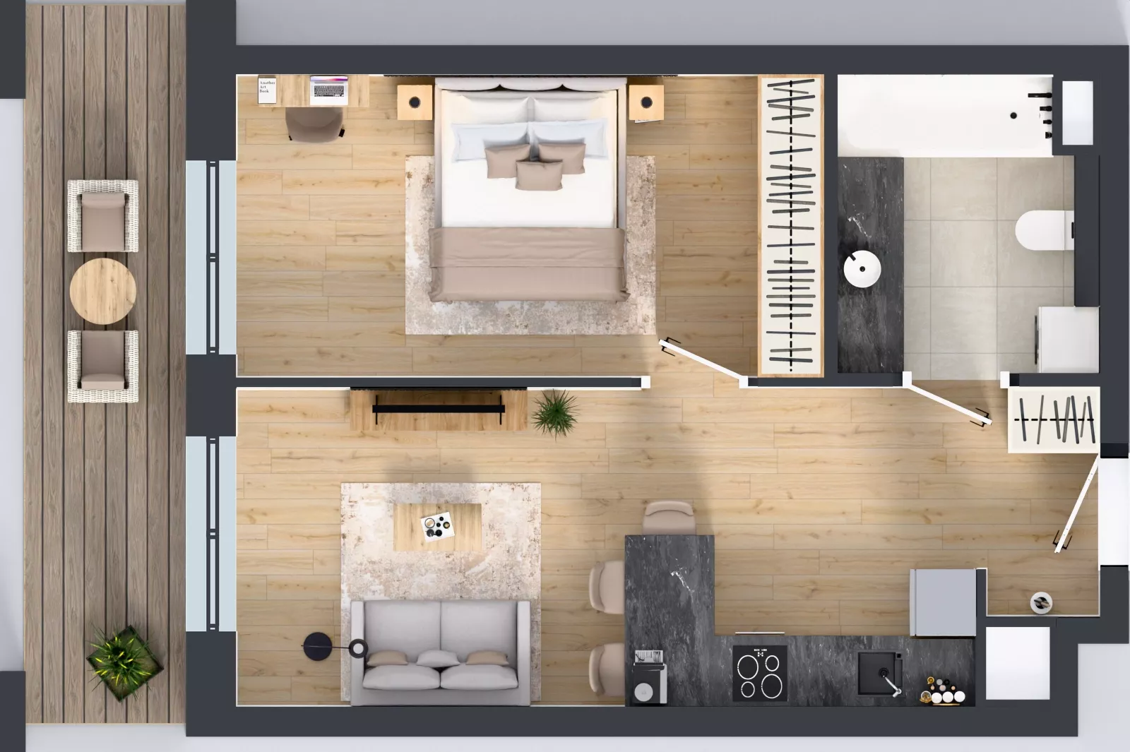 2 pokoje, mieszkanie 42,35 m², piętro 1, oferta nr LM-018, Perspektywa Czechów, Lublin, Czechów Północny, ul. Wojtasa