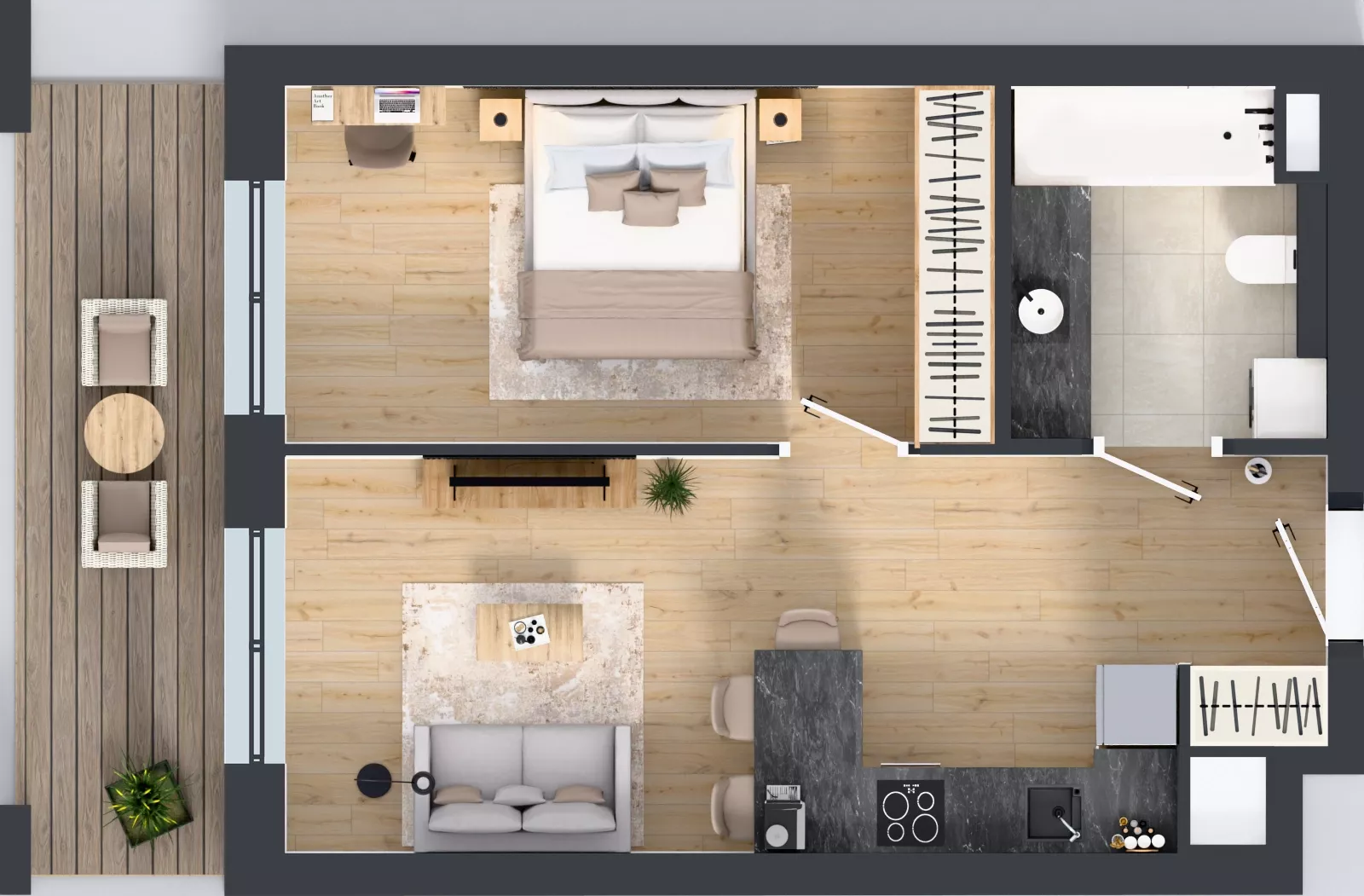 2 pokoje, mieszkanie 42,37 m², piętro 1, oferta nr LM-020, Perspektywa Czechów, Lublin, Czechów Północny, ul. Wojtasa