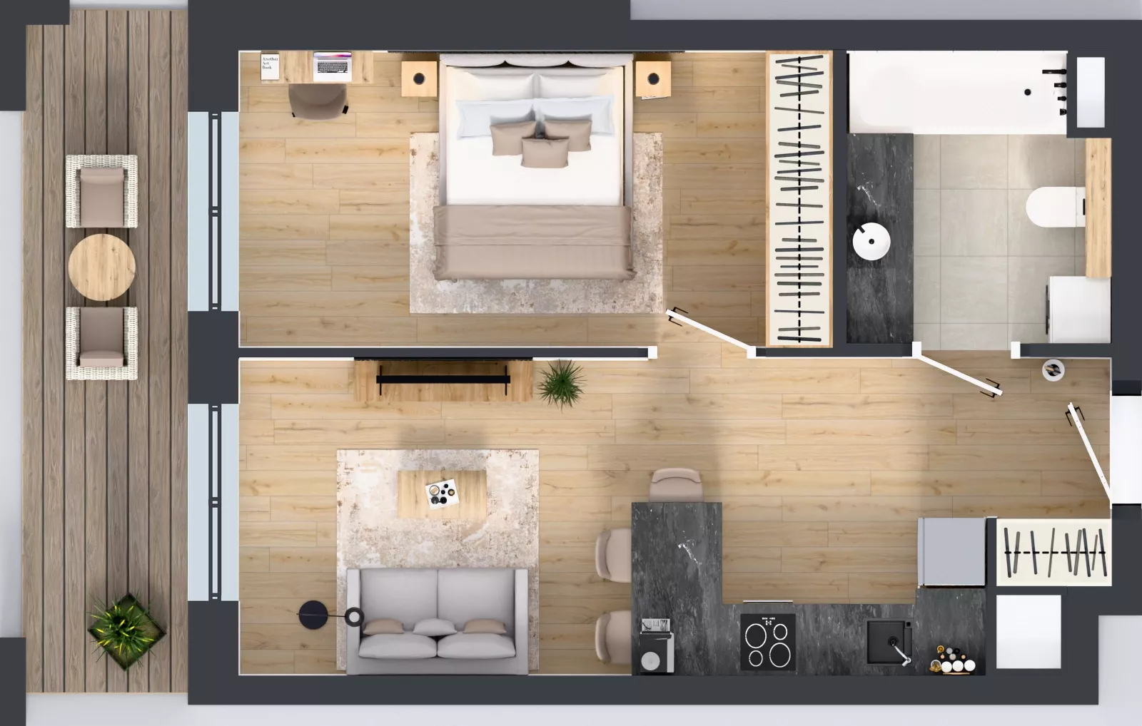 2 pokoje, mieszkanie 41,37 m², piętro 1, oferta nr LM-022, Perspektywa Czechów, Lublin, Czechów Północny, ul. Wojtasa