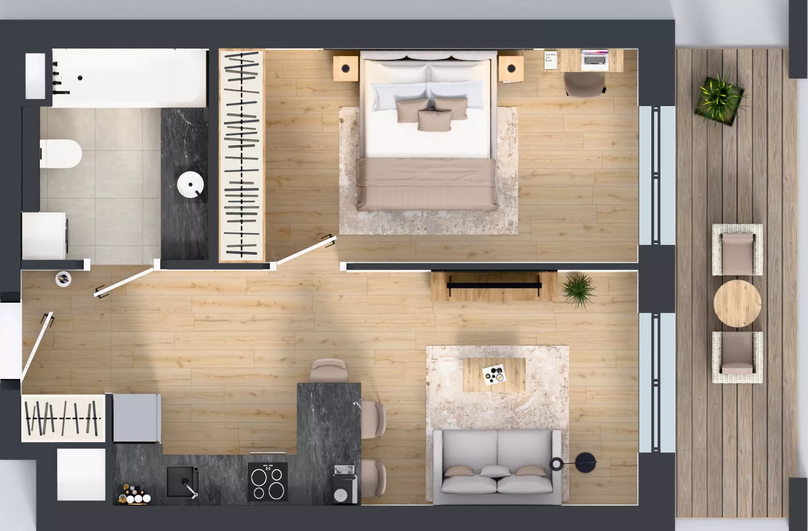2 pokoje, mieszkanie 42,37 m², piętro 1, oferta nr LM-025, Perspektywa Czechów, Lublin, Czechów Północny, ul. Wojtasa