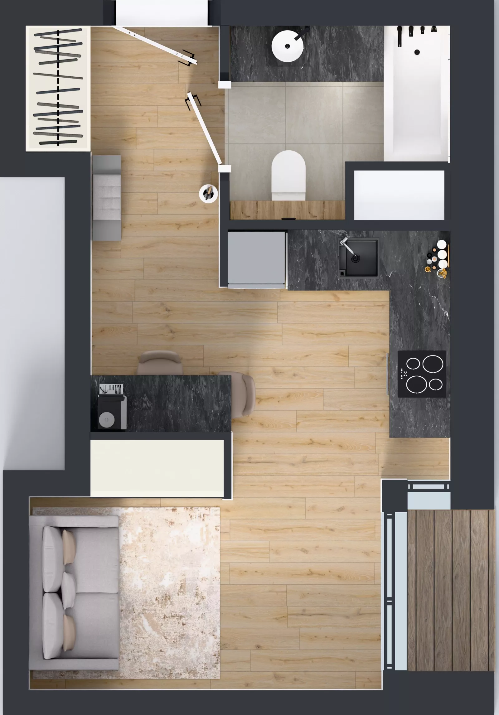 1 pokój, mieszkanie 25,67 m², piętro 1, oferta nr LM-097, Perspektywa Czechów, Lublin, Czechów Północny, ul. Wojtasa