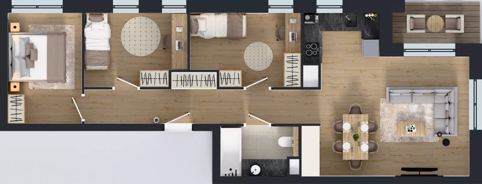 4 pokoje, mieszkanie 70,88 m², piętro 1, oferta nr LM-128, Perspektywa Czechów, Lublin, Czechów Północny, ul. Wojtasa