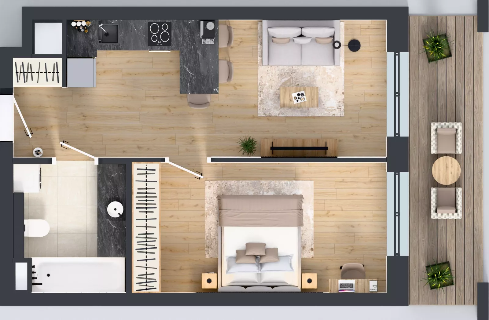 2 pokoje, mieszkanie 42,30 m², piętro 2, oferta nr LM-039, Perspektywa Czechów, Lublin, Czechów Północny, ul. Wojtasa