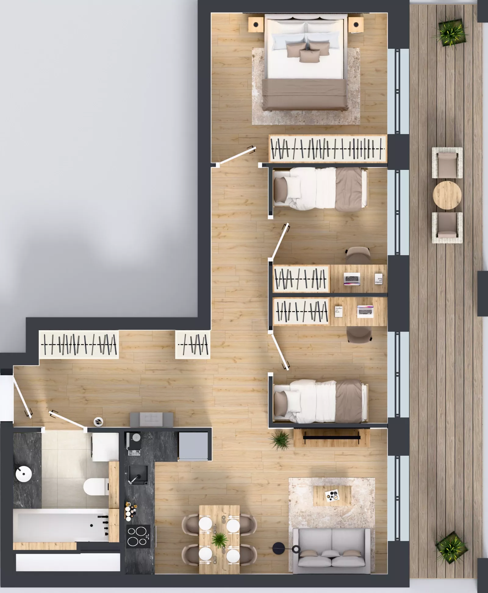 4 pokoje, mieszkanie 60,41 m², piętro 3, oferta nr LM-040, Perspektywa Czechów, Lublin, Czechów Północny, ul. Wojtasa