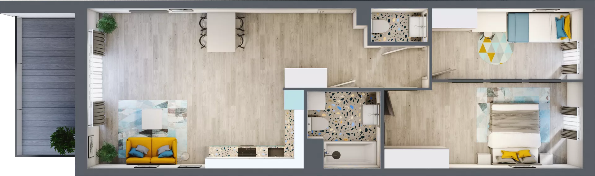 3 pokoje, mieszkanie 71,70 m², piętro 1, oferta nr A-D1M3, Osiedle Blask, Łódź, Bałuty, ul. Smugowa 24
