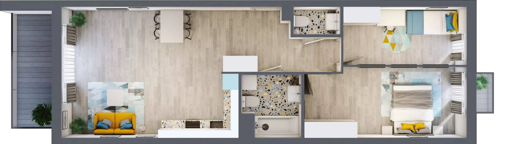 3 pokoje, mieszkanie 71,70 m², piętro 4, oferta nr A-D4M3, Osiedle Blask, Łódź, Bałuty, ul. Smugowa 24