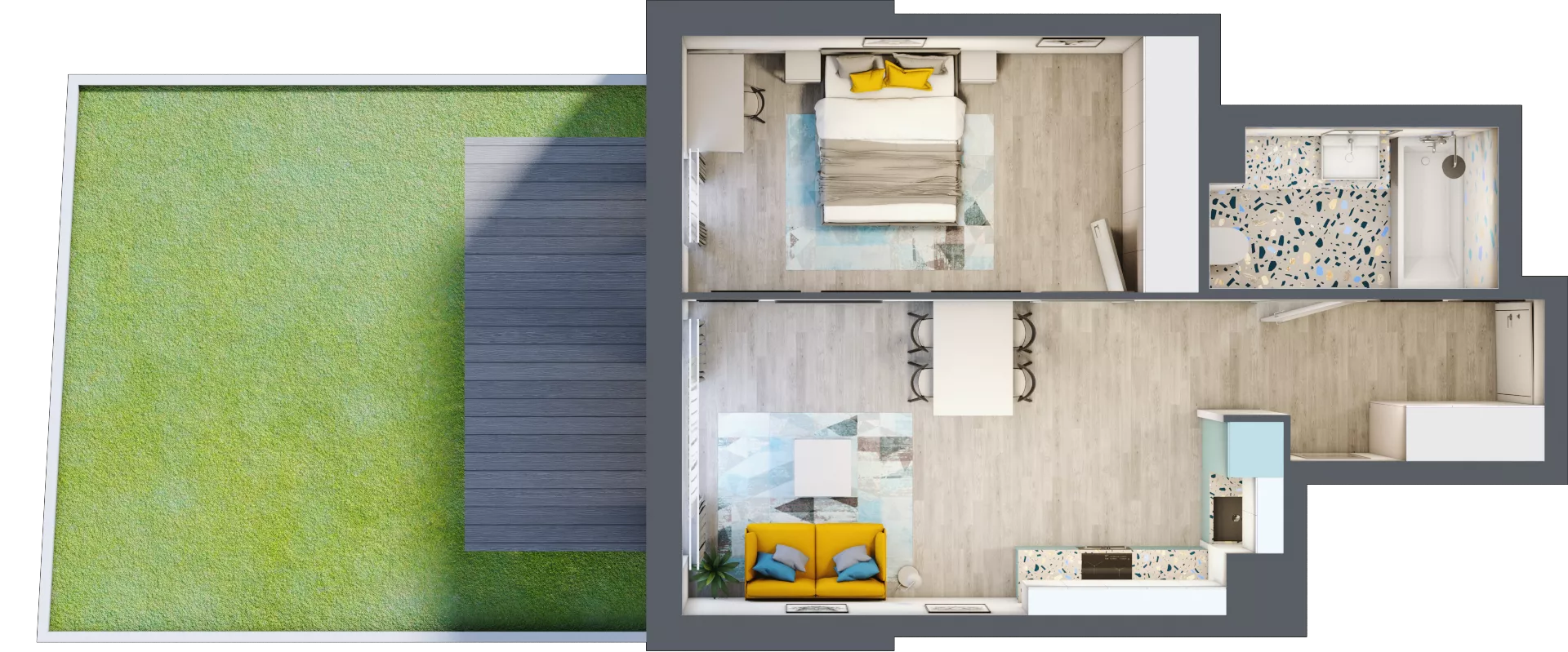 2 pokoje, mieszkanie 46,51 m², parter, oferta nr A-C0M2, Osiedle Blask, Łódź, Bałuty, ul. Smugowa 24