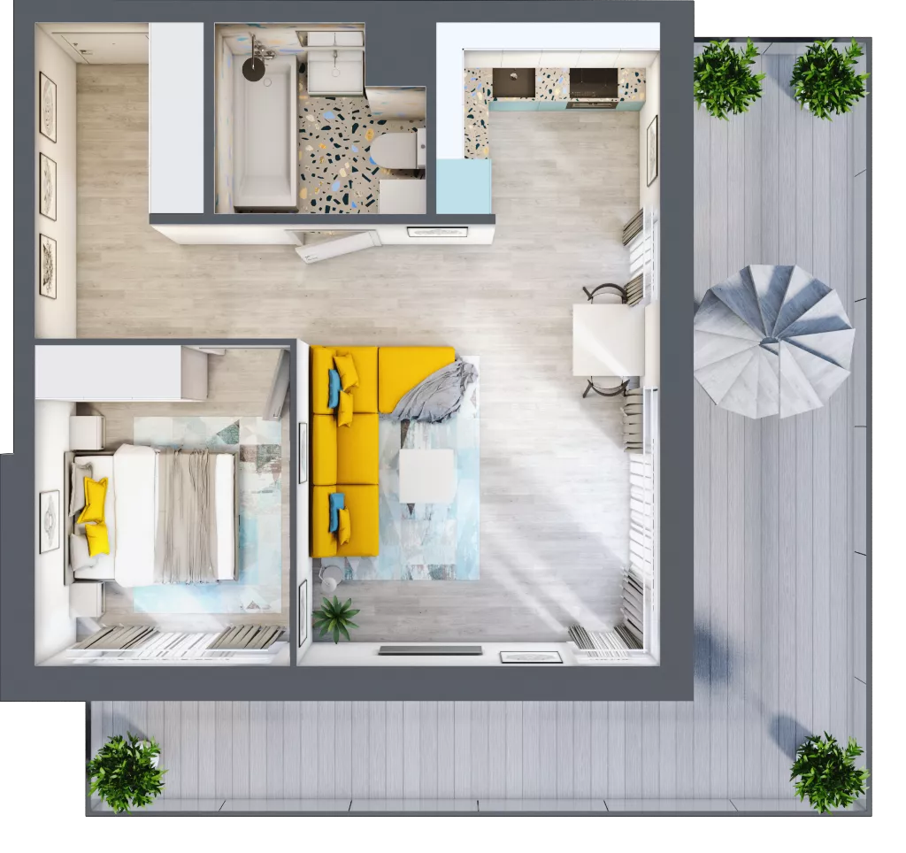 2 pokoje, mieszkanie 45,84 m², piętro 5, oferta nr A-A5M4, Osiedle Blask, Łódź, Bałuty, ul. Smugowa 24