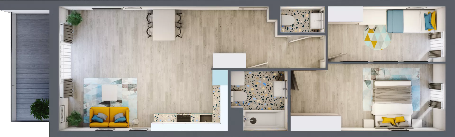 3 pokoje, mieszkanie 71,70 m², piętro 3, oferta nr A-D3M3, Osiedle Blask, Łódź, Bałuty, ul. Smugowa 24