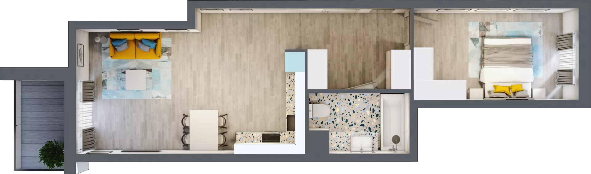2 pokoje, mieszkanie 54,67 m², piętro 2, oferta nr A-E2M4, Osiedle Blask, Łódź, Bałuty, ul. Smugowa 24