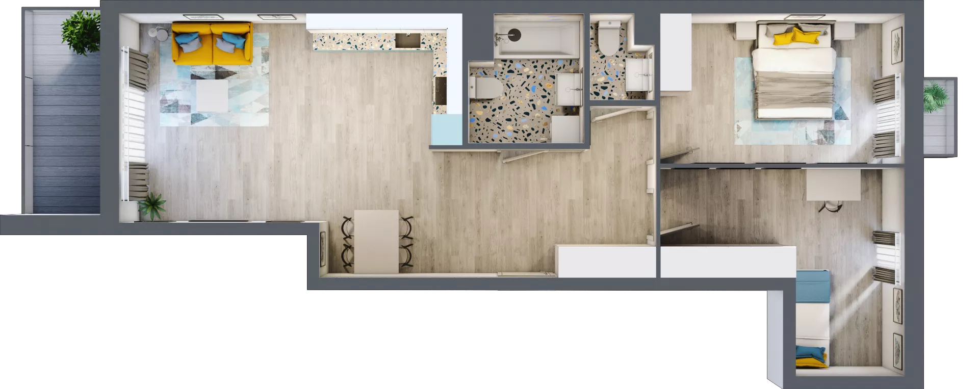 3 pokoje, mieszkanie 74,55 m², piętro 4, oferta nr A-B4M1, Osiedle Blask, Łódź, Bałuty, ul. Smugowa 24