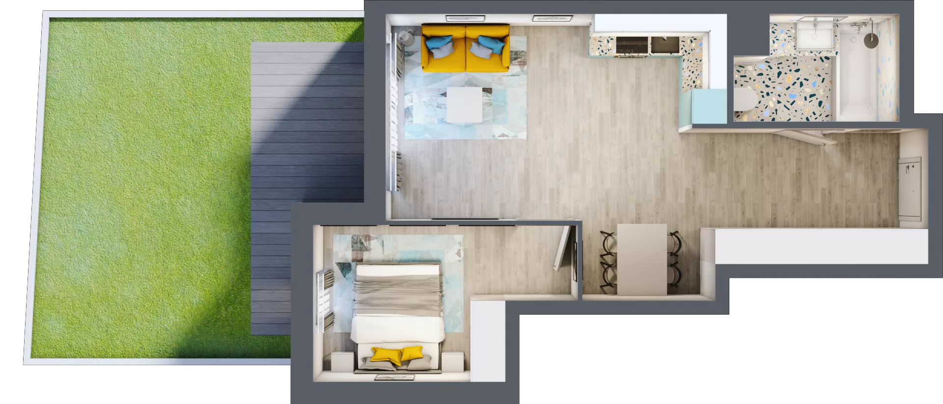 2 pokoje, mieszkanie 46,91 m², parter, oferta nr A-E0M3, Osiedle Blask, Łódź, Bałuty, ul. Smugowa 24