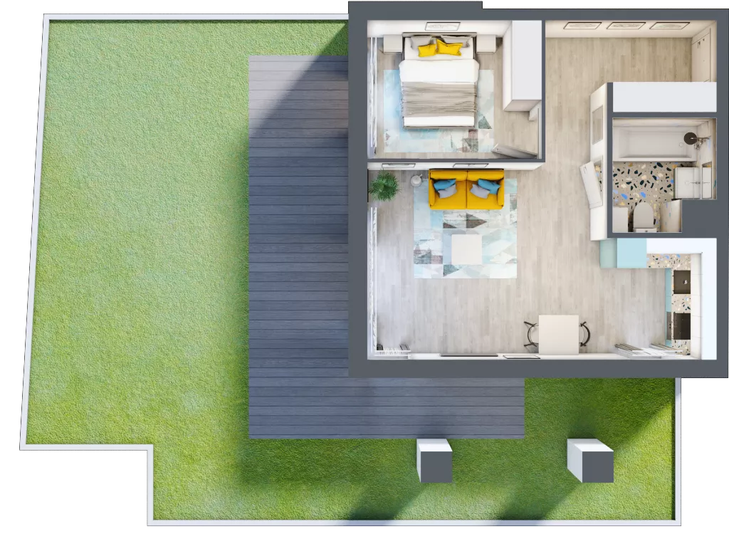 2 pokoje, mieszkanie 45,96 m², parter, oferta nr A-A0M4, Osiedle Blask, Łódź, Bałuty, ul. Smugowa 24