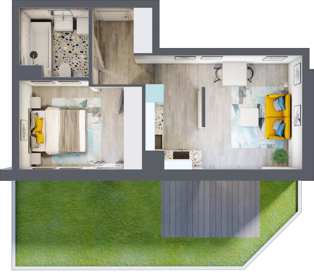 2 pokoje, mieszkanie 39,04 m², parter, oferta nr A-A0M5, Osiedle Blask, Łódź, Bałuty, ul. Smugowa 24