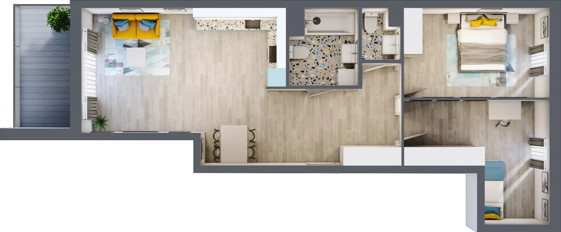 3 pokoje, mieszkanie 74,55 m², piętro 5, oferta nr A-B5M1, Osiedle Blask, Łódź, Bałuty, ul. Smugowa 24