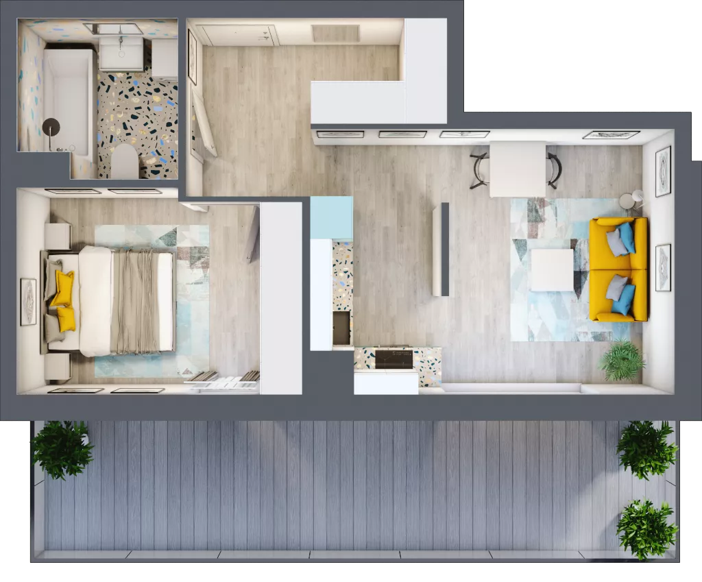 2 pokoje, mieszkanie 41,59 m², piętro 5, oferta nr A-A5M5, Osiedle Blask, Łódź, Bałuty, ul. Smugowa 24