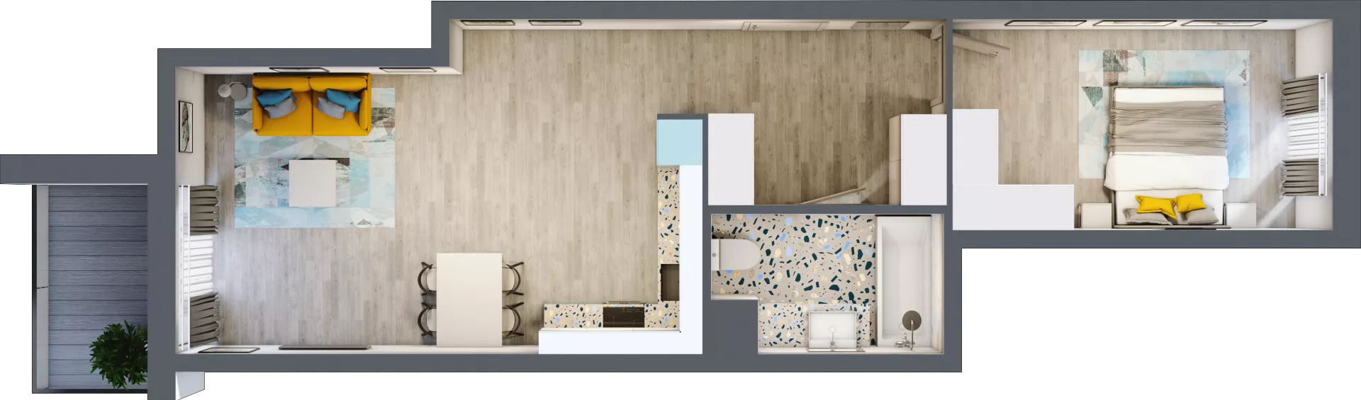 2 pokoje, mieszkanie 54,67 m², piętro 4, oferta nr A-E4M4, Osiedle Blask, Łódź, Bałuty, ul. Smugowa 24