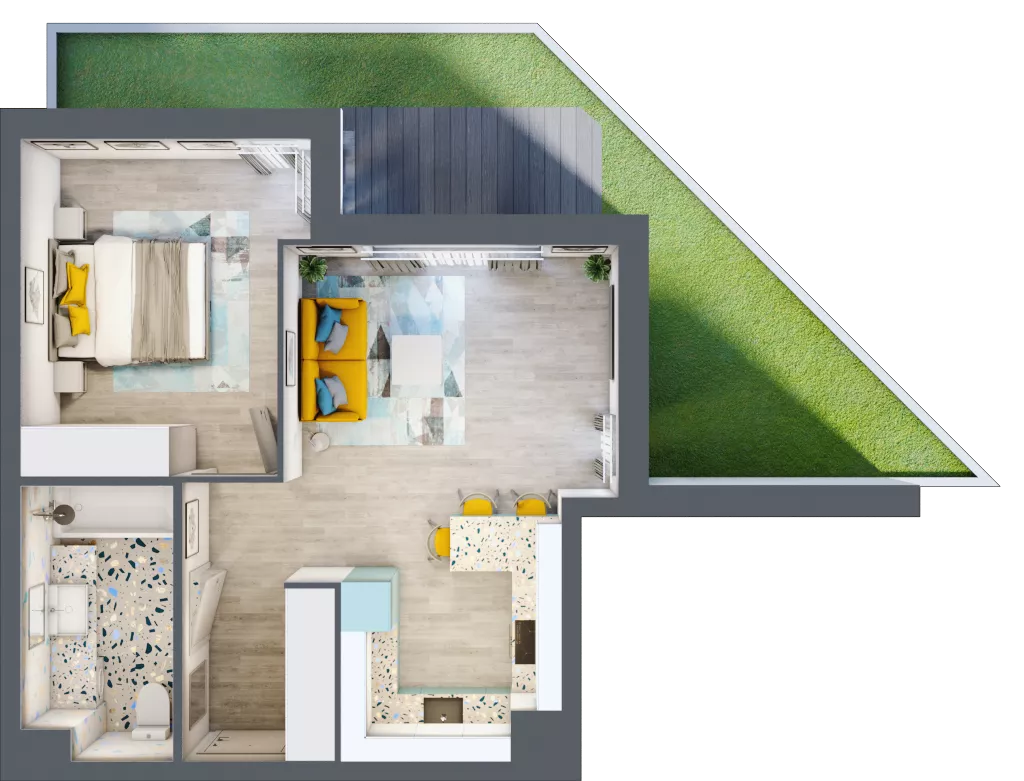 2 pokoje, mieszkanie 45,33 m², parter, oferta nr A-A0M6, Osiedle Blask, Łódź, Bałuty, ul. Smugowa 24