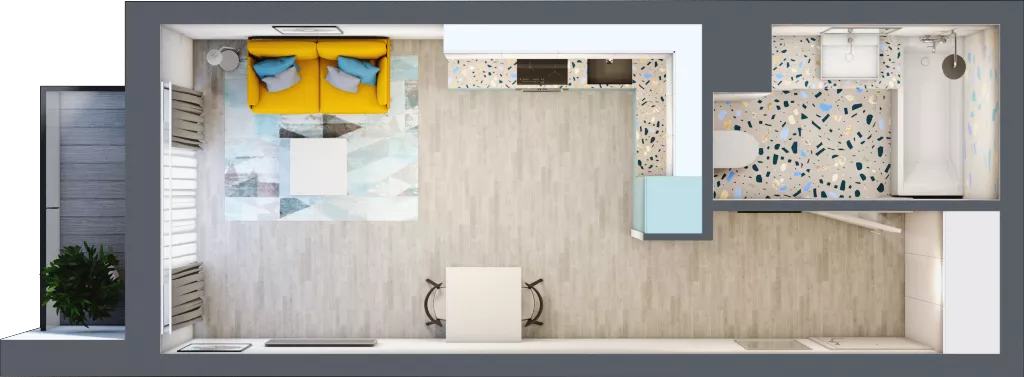 1 pokój, mieszkanie 29,04 m², piętro 5, oferta nr A-A5M3, Osiedle Blask, Łódź, Bałuty, ul. Smugowa 24