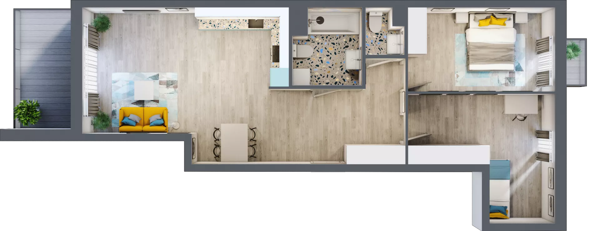 3 pokoje, mieszkanie 74,30 m², piętro 5, oferta nr A-C5M1, Osiedle Blask, Łódź, Bałuty, ul. Smugowa 24