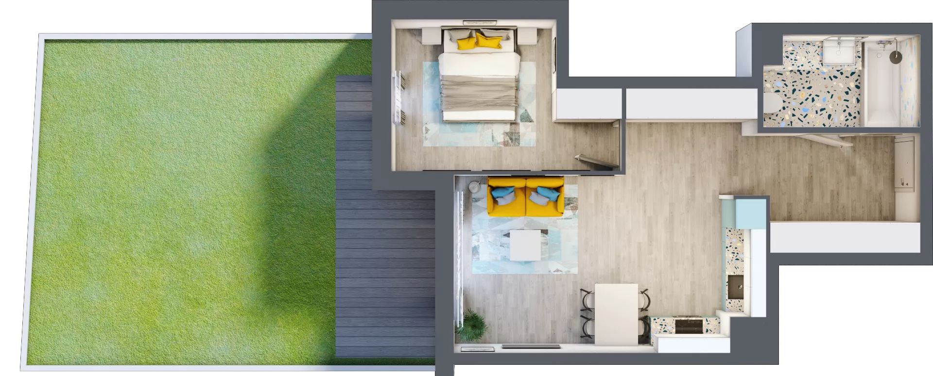 2 pokoje, mieszkanie 50,73 m², parter, oferta nr A-A0M2, Osiedle Blask, Łódź, Bałuty, ul. Smugowa 24
