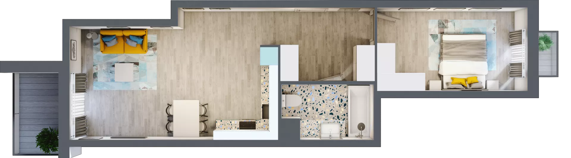 2 pokoje, mieszkanie 54,67 m², piętro 3, oferta nr A-E3M4, Osiedle Blask, Łódź, Bałuty, ul. Smugowa 24