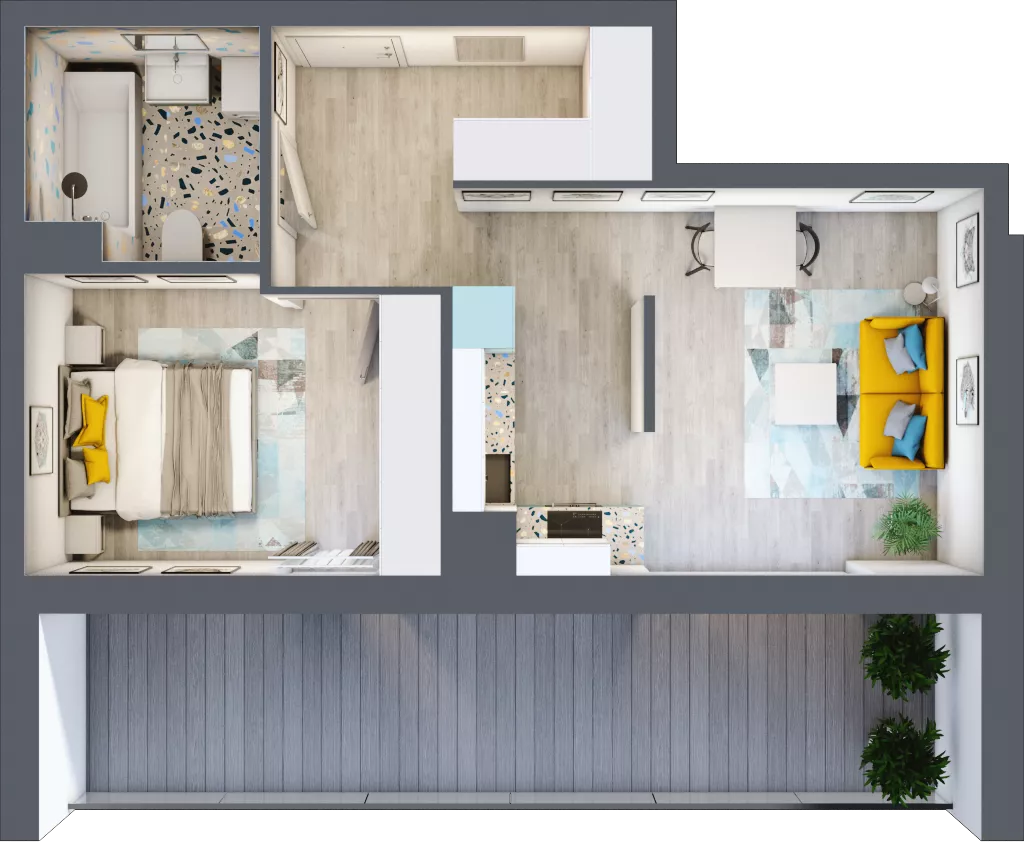 2 pokoje, mieszkanie 41,59 m², piętro 3, oferta nr A-A3M5, Osiedle Blask, Łódź, Bałuty, ul. Smugowa 24