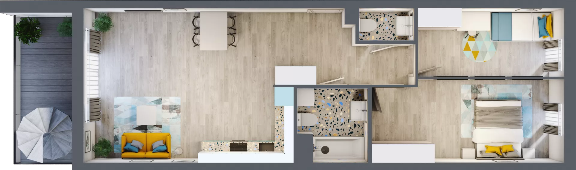 3 pokoje, mieszkanie 71,70 m², piętro 5, oferta nr A-D5M3, Osiedle Blask, Łódź, Bałuty, ul. Smugowa 24