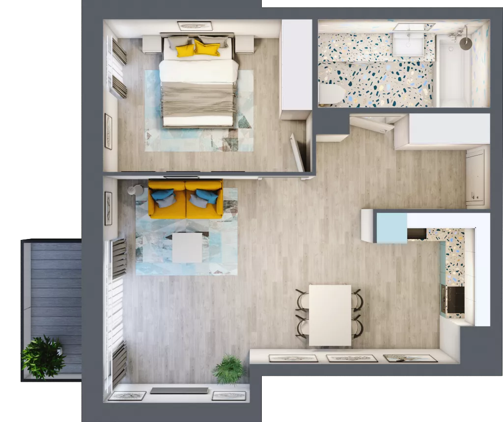 2 pokoje, mieszkanie 52,03 m², piętro 3, oferta nr B-B3M2, Osiedle Blask, Łódź, Bałuty, ul. Smugowa 24