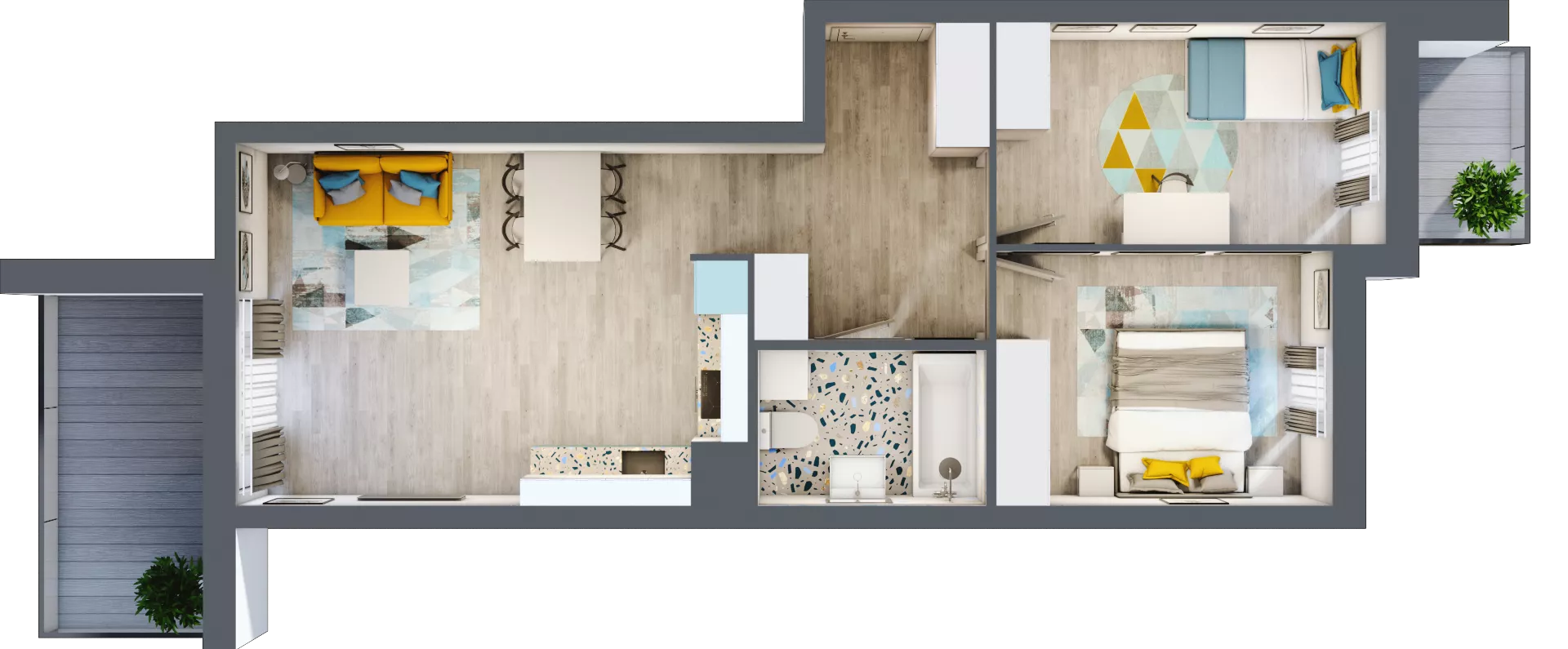 3 pokoje, mieszkanie 56,94 m², piętro 5, oferta nr B-C5M4, Osiedle Blask, Łódź, Bałuty, ul. Smugowa 24