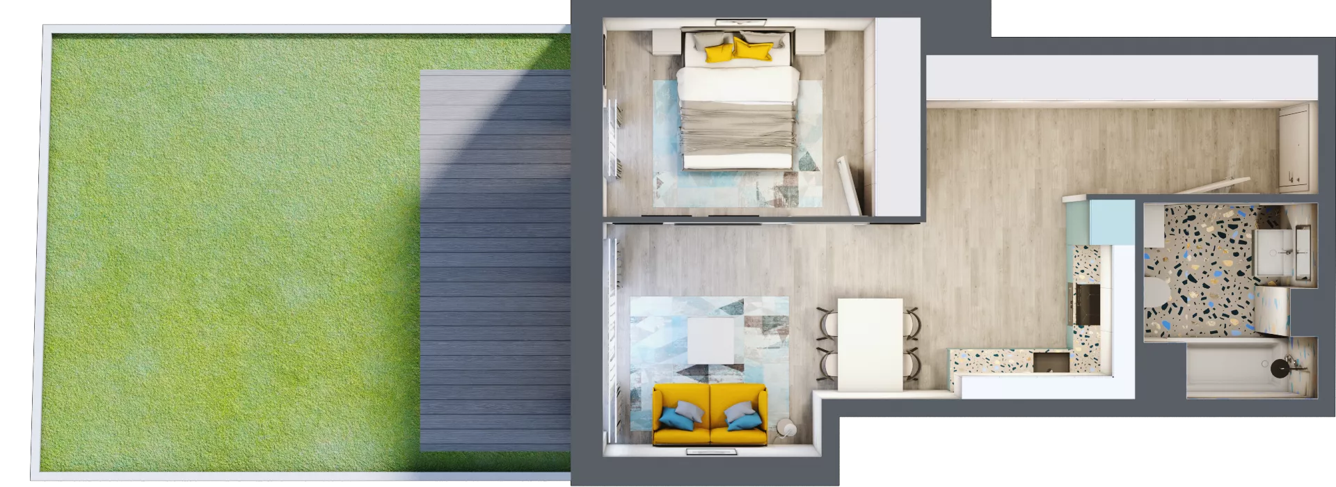 2 pokoje, mieszkanie 45,34 m², parter, oferta nr B-B0M2, Osiedle Blask, Łódź, Bałuty, ul. Smugowa 24