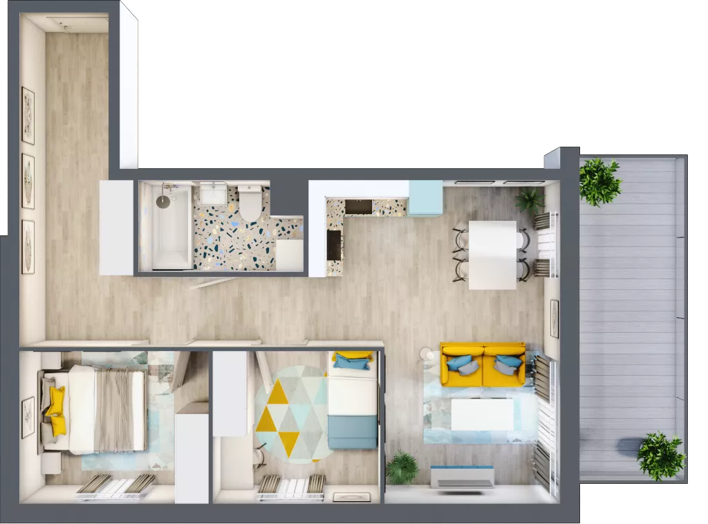 3 pokoje, apartament 58,88 m², parter, oferta nr M.111, Tarasy Śląskie, Chorzów, Chorzów II, ul. 3 Maja
