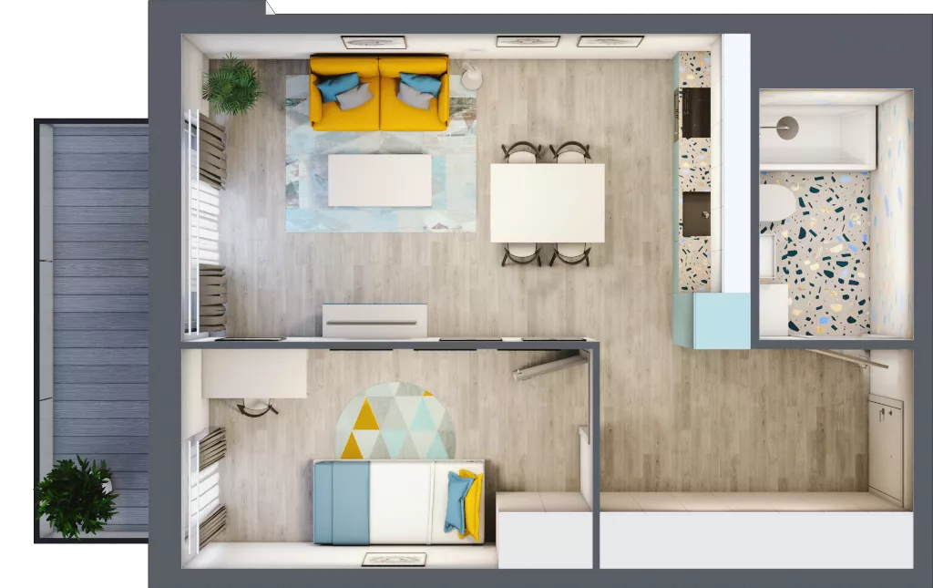 2 pokoje, mieszkanie 42,34 m², piętro 5, oferta nr M.63, Tarasy Śląskie, Chorzów, Chorzów II, ul. 3 Maja