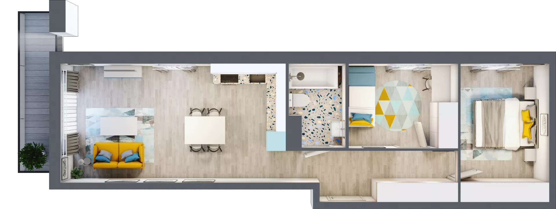 3 pokoje, mieszkanie 58,21 m², piętro 1, oferta nr M.73, Tarasy Śląskie, Chorzów, Chorzów II, ul. 3 Maja