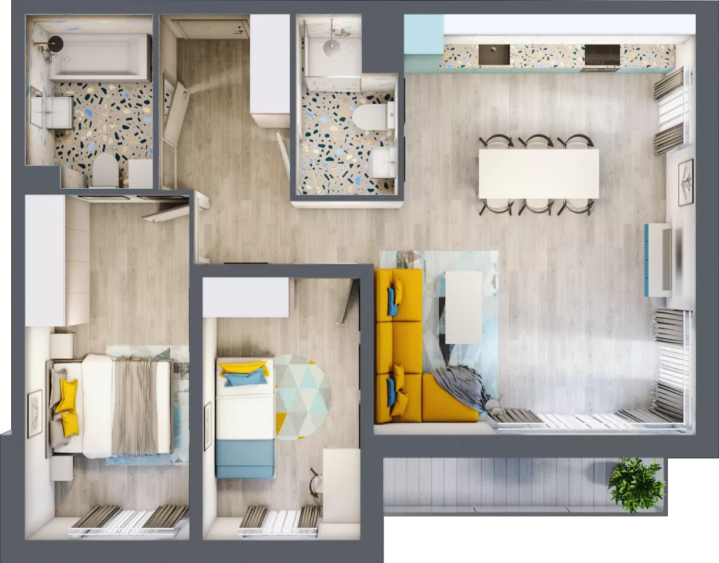 3 pokoje, mieszkanie 69,33 m², piętro 2, oferta nr M.10, Tarasy Śląskie, Chorzów, Chorzów II, ul. 3 Maja