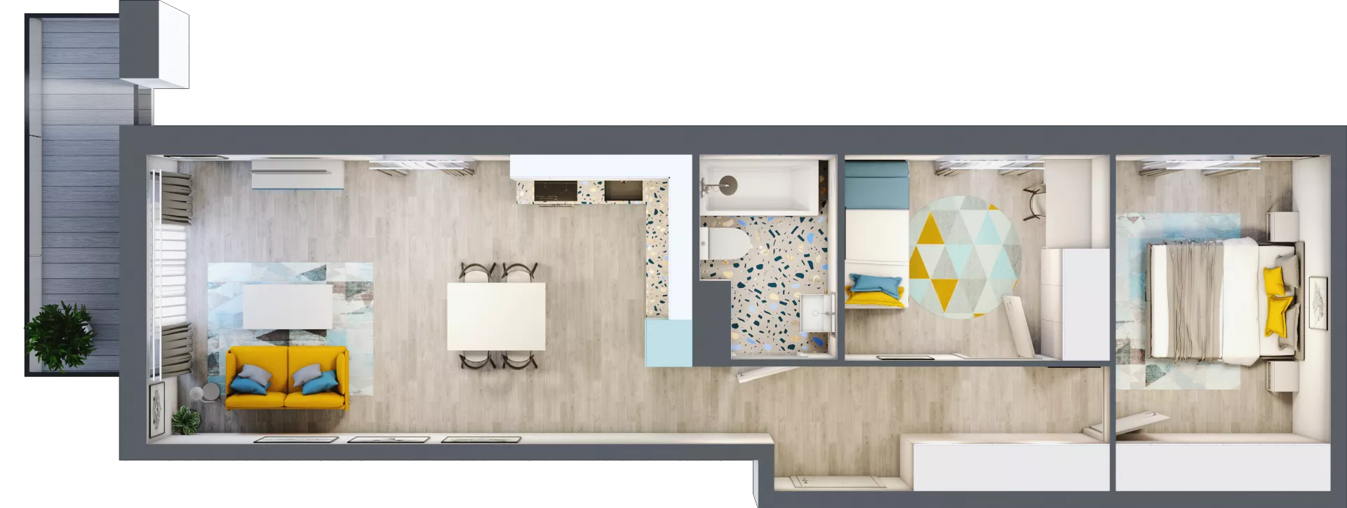 3 pokoje, mieszkanie 58,21 m², piętro 4, oferta nr M.100, Tarasy Śląskie, Chorzów, Chorzów II, ul. 3 Maja