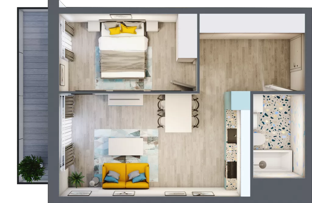 2 pokoje, mieszkanie 43,10 m², piętro 1, oferta nr M.71, Tarasy Śląskie, Chorzów, Chorzów II, ul. 3 Maja