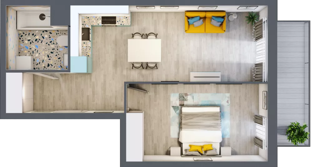 2 pokoje, mieszkanie 46,62 m², piętro 4, oferta nr M.23, Tarasy Śląskie, Chorzów, Chorzów II, ul. 3 Maja