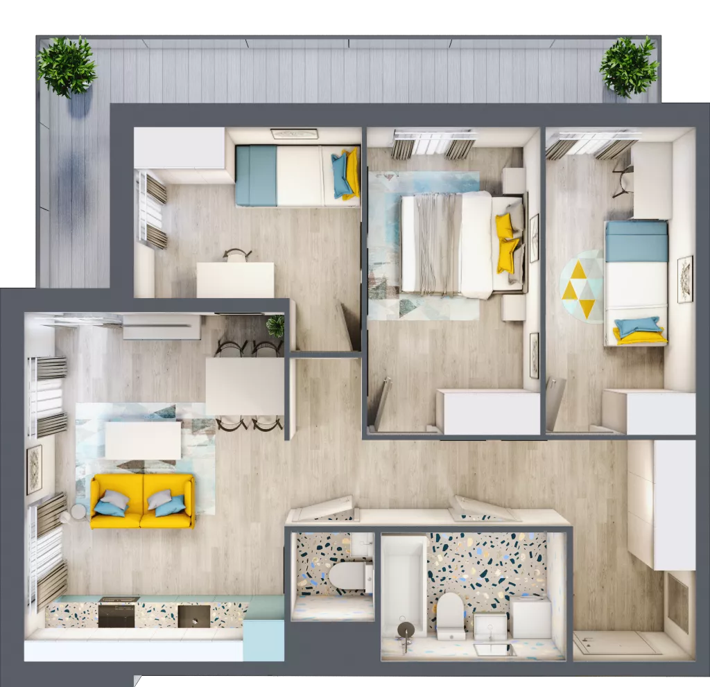 4 pokoje, apartament 68,43 m², piętro 1, oferta nr M.38, Tarasy Śląskie, Chorzów, Chorzów II, ul. 3 Maja