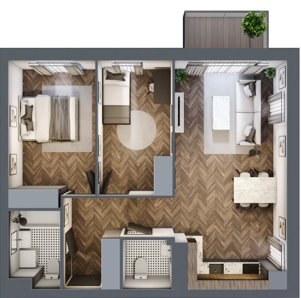 3 pokoje, mieszkanie 64,15 m², piętro 7, oferta nr M67, Osiedle Św. Barbary, Tarnobrzeg, Siarkowiec, ul. Świętej Barbary 9a