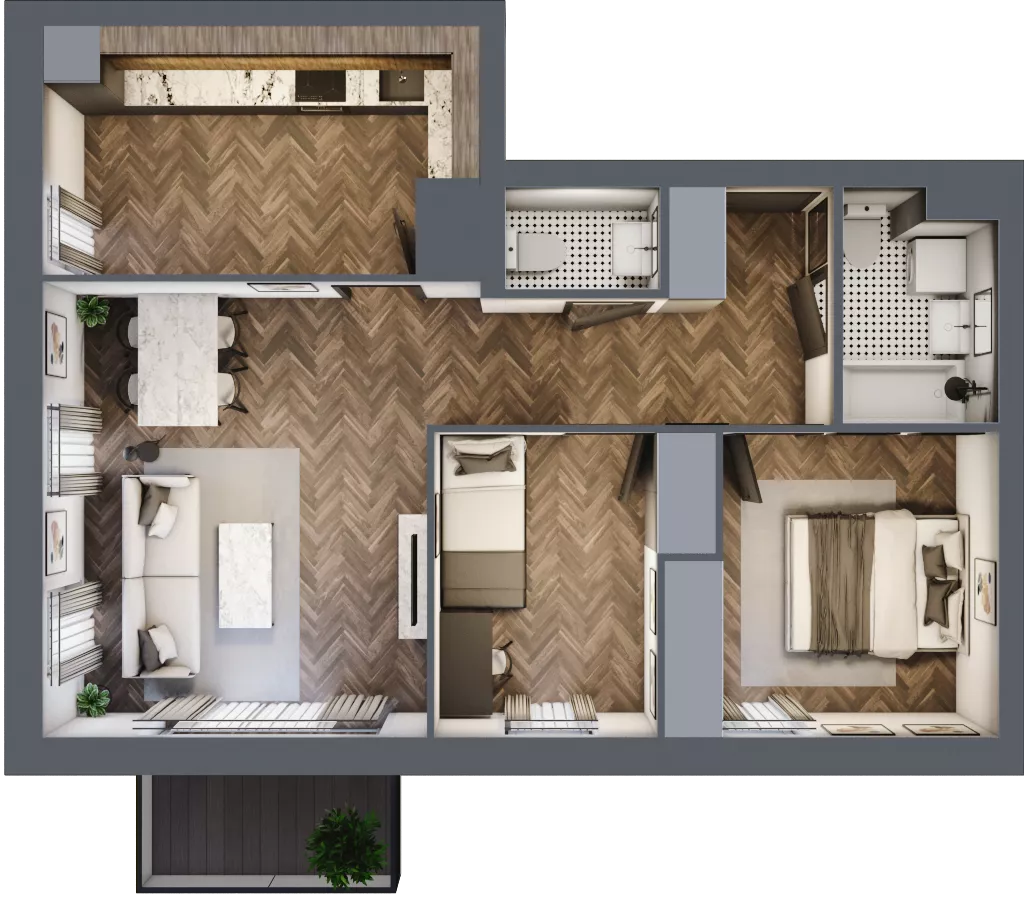 3 pokoje, mieszkanie 63,59 m², parter, oferta nr M1, Osiedle Św. Barbary, Tarnobrzeg, Siarkowiec, ul. Świętej Barbary 9a