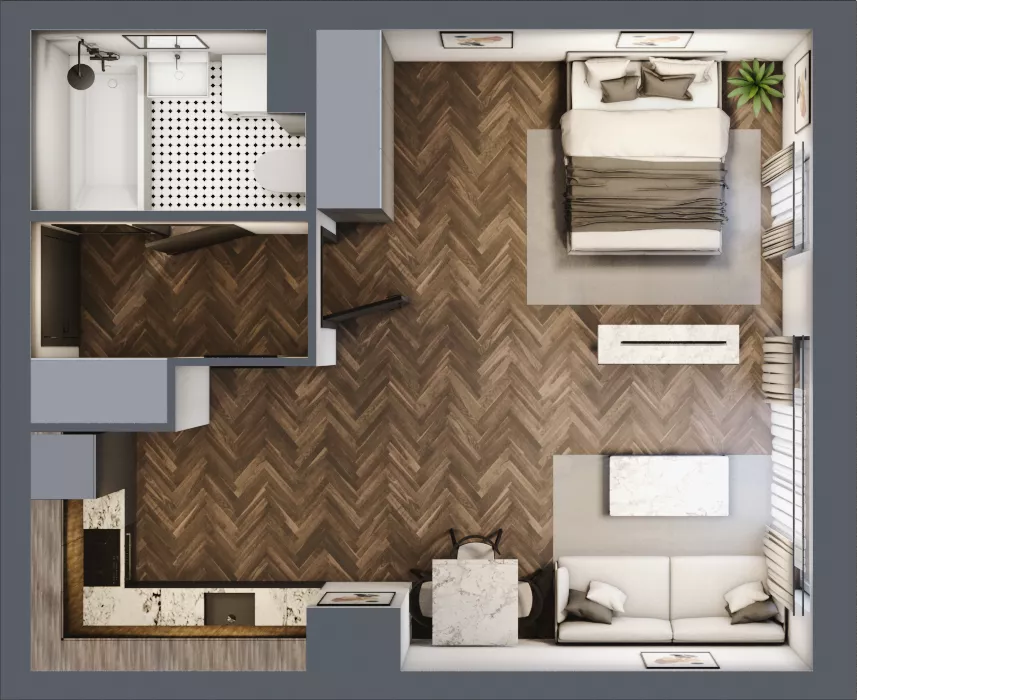2 pokoje, mieszkanie 40,96 m², parter, oferta nr M7, Osiedle Św. Barbary, Tarnobrzeg, Siarkowiec, ul. Świętej Barbary 9a