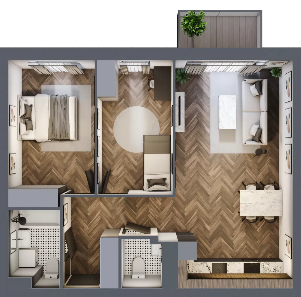 3 pokoje, mieszkanie 66,03 m², piętro 1, oferta nr M12, Osiedle Św. Barbary, Tarnobrzeg, Siarkowiec, ul. Świętej Barbary 9a