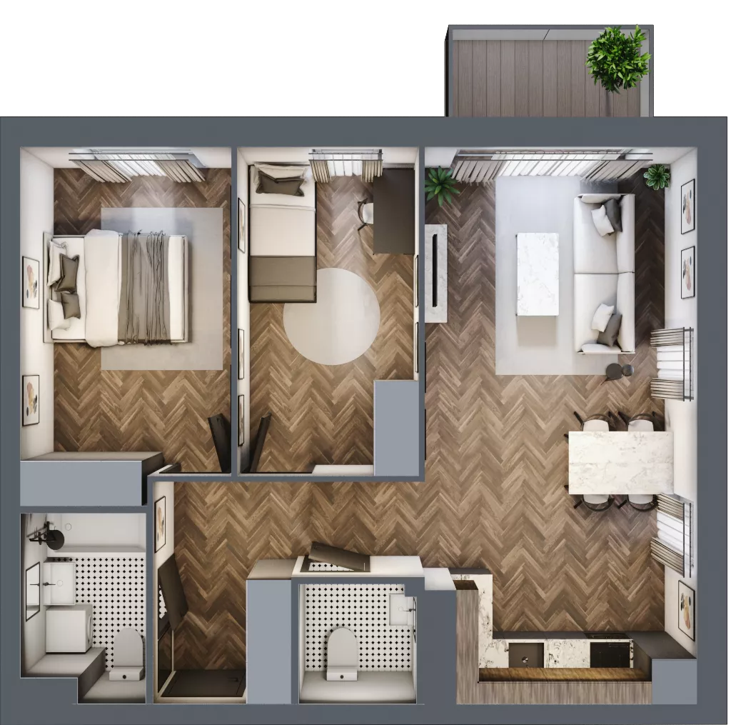 3 pokoje, mieszkanie 64,15 m², piętro 4, oferta nr M40, Osiedle Św. Barbary, Tarnobrzeg, Siarkowiec, ul. Świętej Barbary 9a
