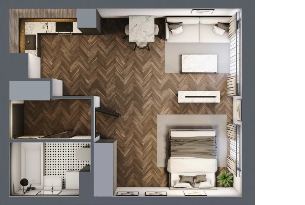 2 pokoje, mieszkanie 40,31 m², parter, oferta nr M80, Osiedle Św. Barbary, Tarnobrzeg, Siarkowiec, ul. Świętej Barbary 9a